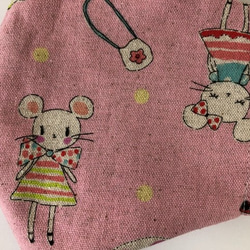 【SALE】 ねずみ  立体 マスク (1394) 内側Wガーゼ 可愛い 女の子ネズミ コットンリネン 4枚目の画像