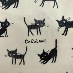 猫　トートバッグ  cocoland　ミニトート付　ココランド  ラミネート  ビニコ 7枚目の画像