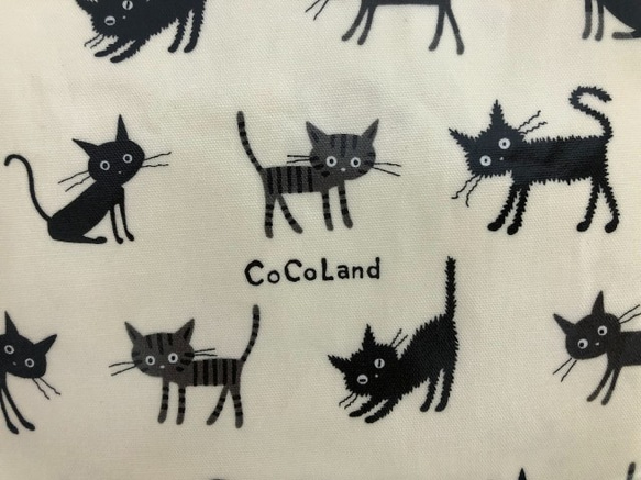 猫　トートバッグ  cocoland　ミニトート付　ココランド  ラミネート  ビニコ 7枚目の画像