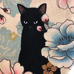 訳  SALE　猫 巾着  27cm×24cm×9cm　黒猫 6枚目の画像