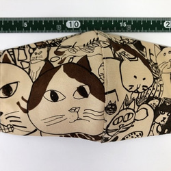猫 立体 Wガーゼ マスク 内側Wガーゼ デザイナーズ  ねこ (315) 3枚目の画像