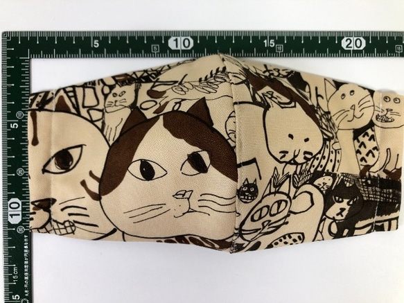 猫 立体 Wガーゼ マスク 内側Wガーゼ デザイナーズ  ねこ (315) 3枚目の画像