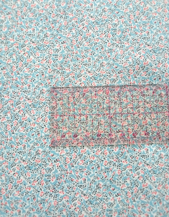 プティガーデン　ミント　コットンプリント（半幅カット） 4枚目の画像