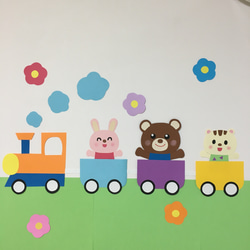 壁面飾り〉〈保育〉動物列車で汽車ポッポー♡ 雑貨・その他 sky wing