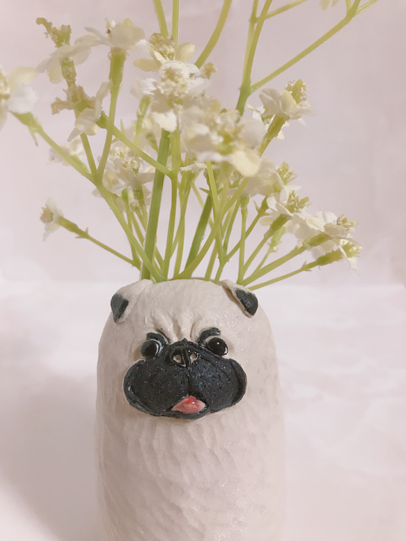 受注制作。犬の花瓶 一輪挿し・花瓶・花器 花瓶屋さん「まゆ」 通販