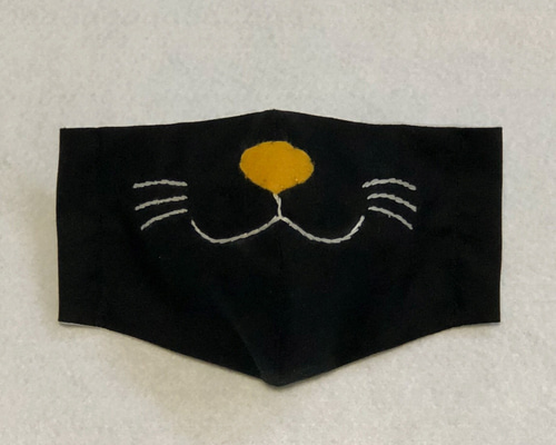 ♪328❤️ ねこ 猫 ネコ 黒猫 パール マスクチェーン マスク