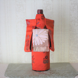 ボトル着物　花　手毬A　ワインボトルカバー　日本酒カバー 2枚目の画像