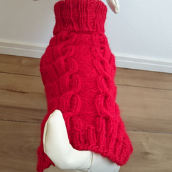 縄編みのハイネックセーター 2枚目の画像