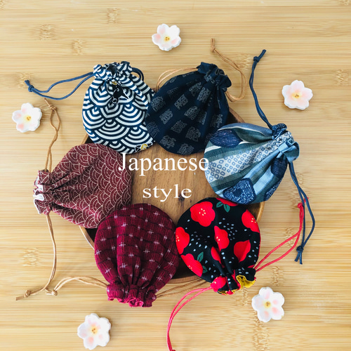 手のひら巾着ポーチ 和柄 まんまるポーチ 巾着袋 inner peace 通販  