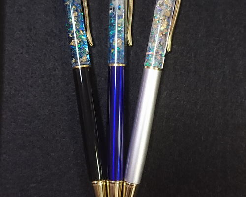 ハーバリウム風レジンボールペン(紫×紫) ペン・筆記用具 青星