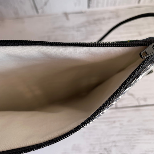 受注制作 チェック柄がおしゃれなダブルファスナーサコッシュ