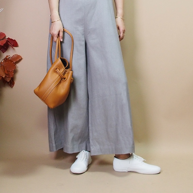 【再販新作】コットンリネンのオーバーオール サロペット（グレー）20007