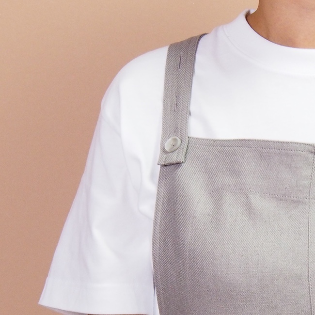 【再販新作】コットンリネンのオーバーオール サロペット（グレー）20007