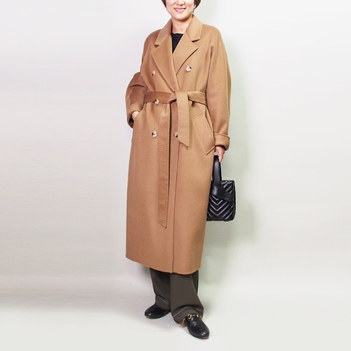 再販送料無料】ウールカシミヤリバーシブル地 ダブルブレストコート