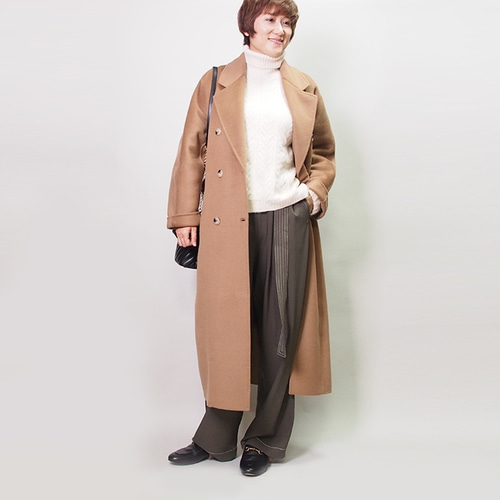 再販送料無料】ウールカシミヤリバーシブル地 ダブルブレストコート