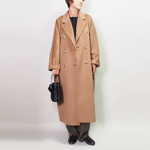 再販送料無料】ウールカシミヤリバーシブル地 ダブルブレストコート