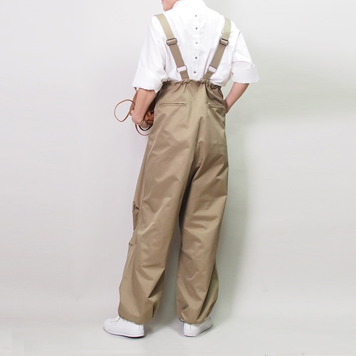 新作再販】大人かわいい綿100オールインワンサロペット（カーキ