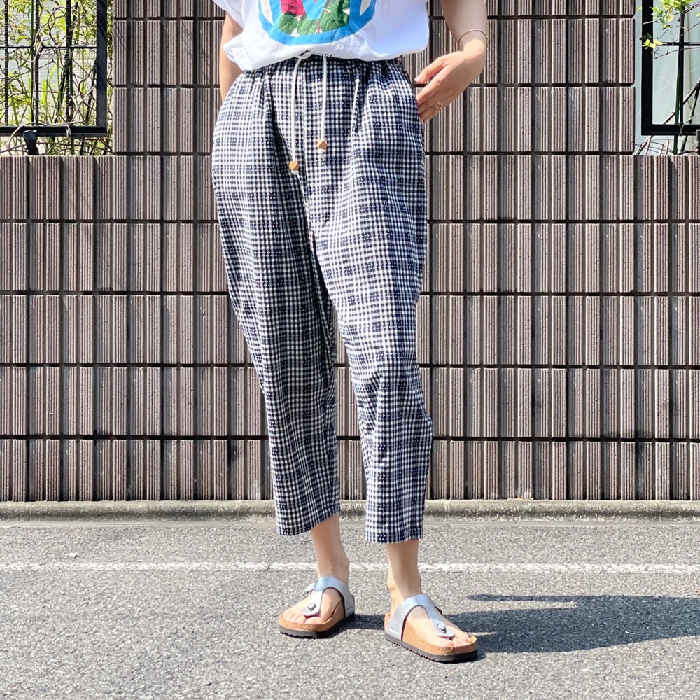 綿麻キュロットパンツ ネイビー ネイビー 綿麻キュロットパンツ