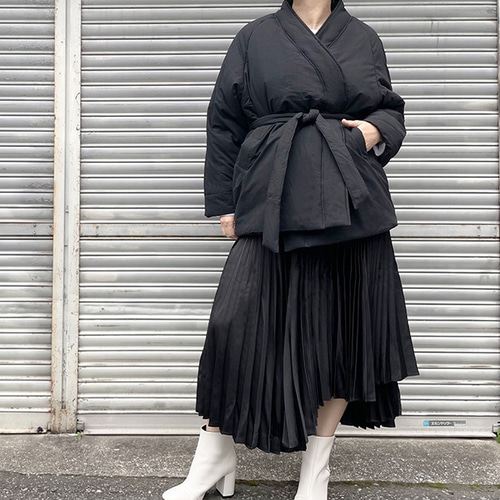 5日以内発送・新作】着物風ベルトつきコートジャケット（ブラック