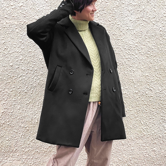 【新作再販】マトンスリーブチェスターコートジャケット(ブラック)21050 4枚目の画像