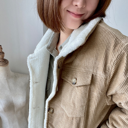 大人気】軽くて暖かい♪イージーケア/ユニセックス/コーデュロイ ボア