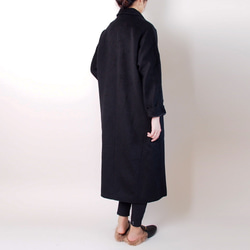 【再々々々々販】ウール混紡ゆったりめのコート（黒） 7枚目の画像