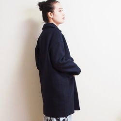 【creema限定新春福袋】ケープコート(ネイビー)×ゆるネックジャンパースカート（ブルー）2点セット 3枚目の画像