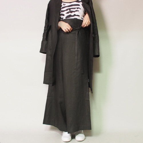 お得の福袋】上質麻100%の セットアップ (コート/パンツ) 大衣 AZ-U