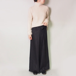 【2025復刻再販】春まで着れる❤︎20回以上再販♪即納♪軽くて暖かい袖ふわふわハイネックニット アイボリー系 6枚目の画像