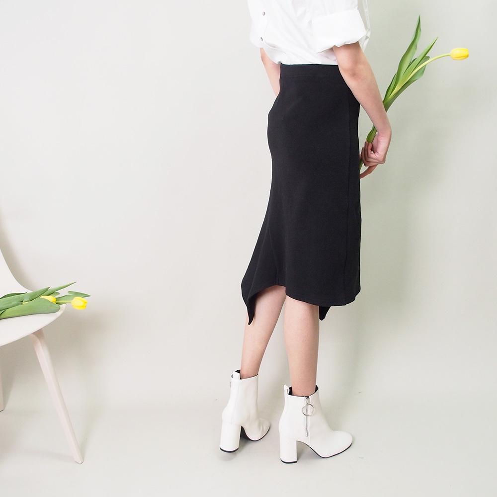 【再々〜々販】ストレッチ マーメイドスカート（黒）18055