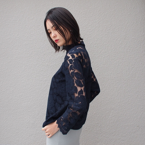 R_ISM ネイビーレースブラウス THREE SQUARE]レースブラウス | KOBUNSHA SELECT SHOP | [THREE