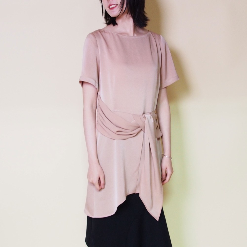 【数量限定送料無料】前リボンのチュニックブラウス18B34BG