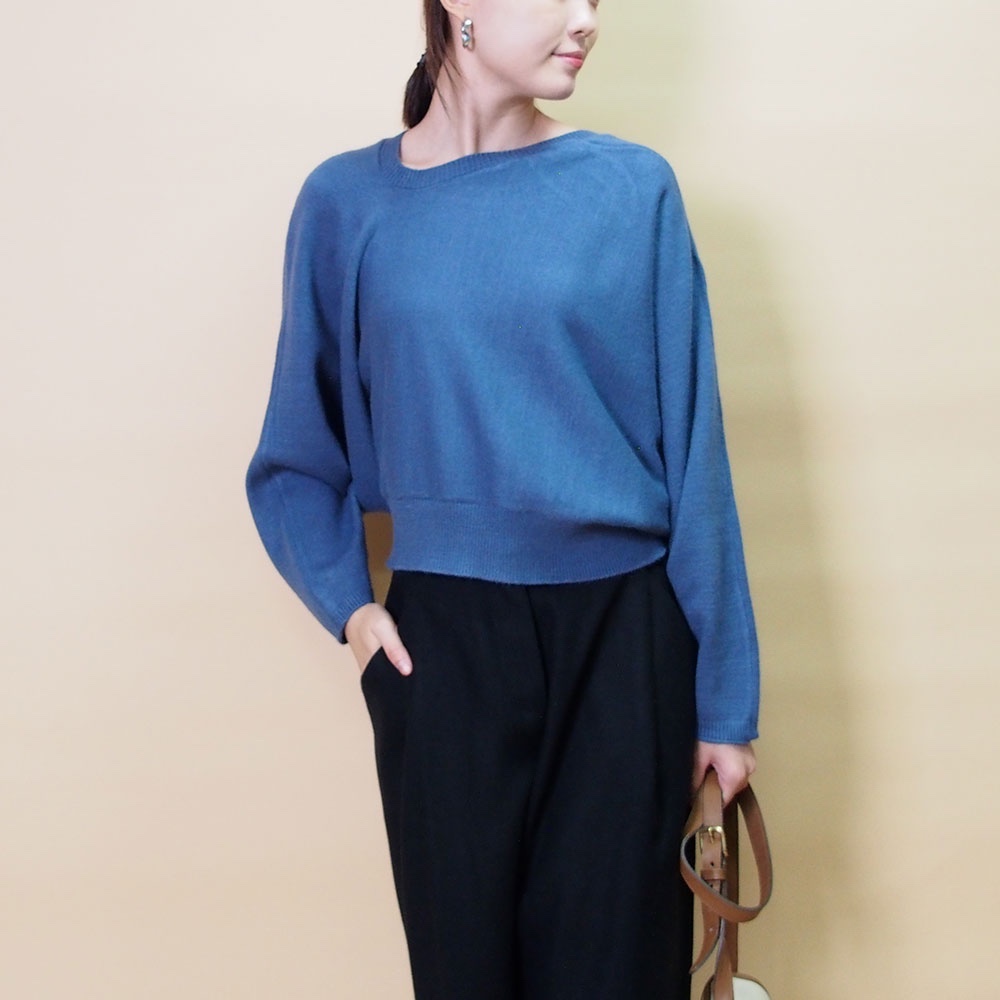 【再販】ドルマンスリーブニット（ブルーグリーン系）19201