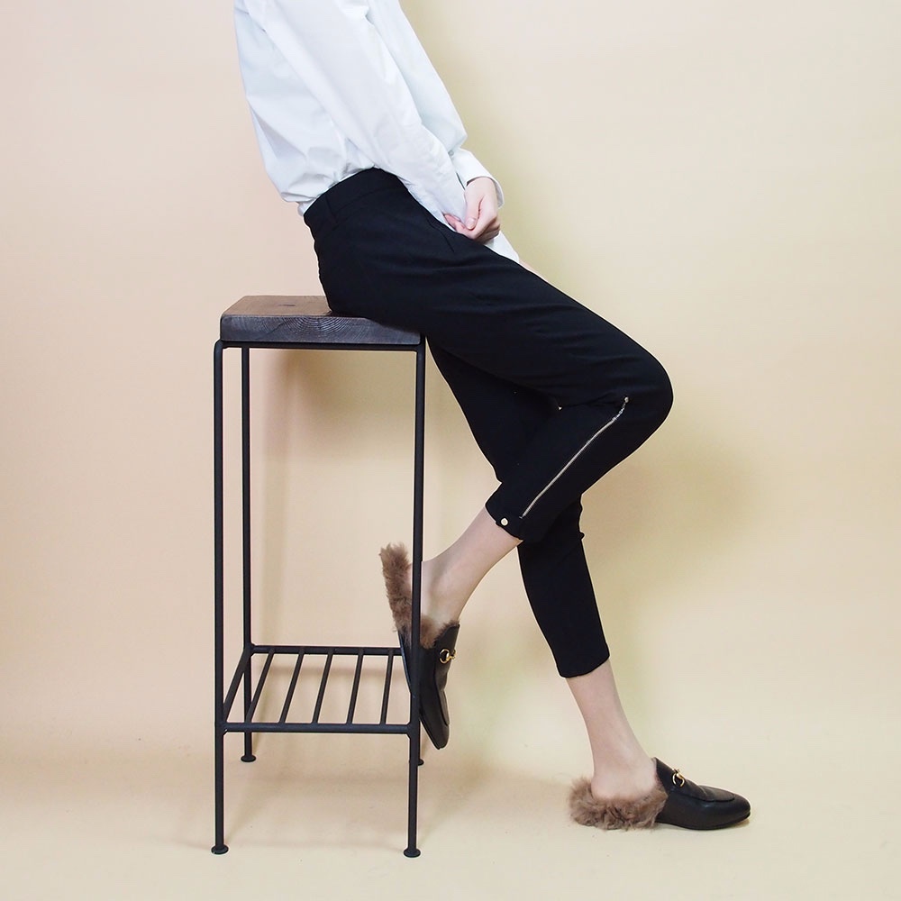 【早割送料無料再販】ファスナー付き 8分丈ストレッチパンツ18064