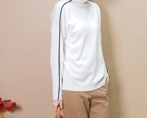 Foglia Brillante ホワイト タートルネック 0_f9ff19ba7e9eb28673cd29754dcd