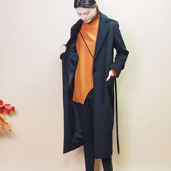 黒カシミヤ100%コート 手早く 黒カシミヤ100%コート 手早く