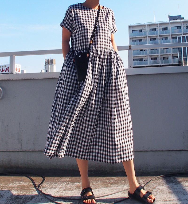【新作送料無料再販】大人カジュアル ギンガムチェックワンピース