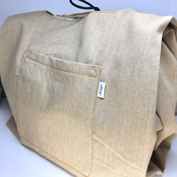 デニムエコバッグマチがたっぷりコンパクトになるレジ袋型M薄茶 4枚目の画像