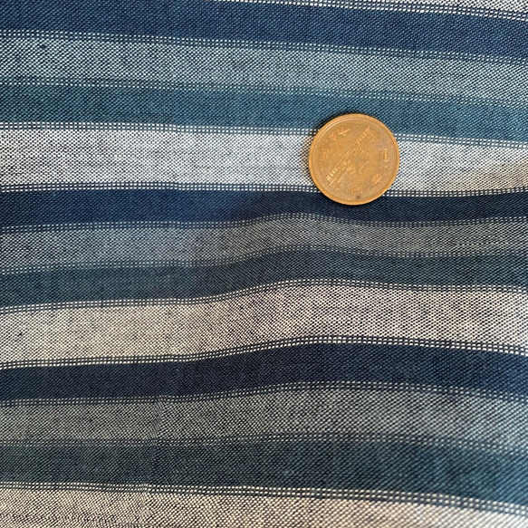 【三河木綿】ショート丈の着物袖プルオーバー 総手縫い -鰹縞 KMPO293 11枚目の画像