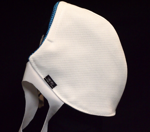 【夏マスク】【冷感】 超立体 アスリートマスク:ブルー 通勤　通学　ジムマスク　ワイヤー 速乾　抗菌　ひんやり 3枚目の画像