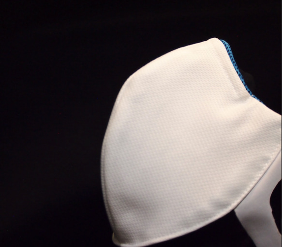 【夏マスク】【冷感】 超立体 アスリートマスク:ブルー 通勤　通学　ジムマスク　ワイヤー 速乾　抗菌　ひんやり 5枚目の画像