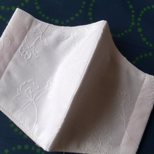 立体マスクap コットンレース 花刺繍裏側ピンク(送料無料) 布マスク