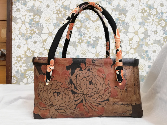 一閑張り】竹かごバッグ お着物にも かごバッグ アトリエソルシエール