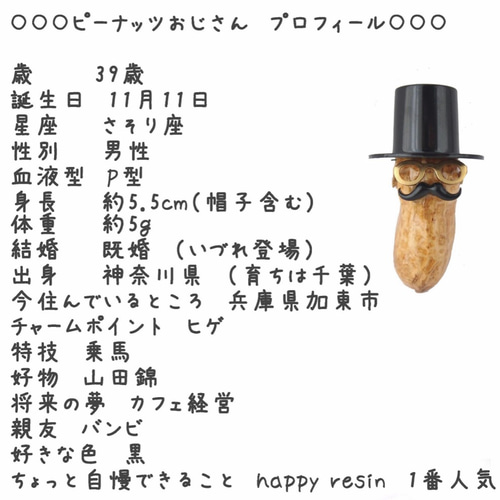 ピーナッツおじさん キーホルダー その他アクセサリー happy resin  