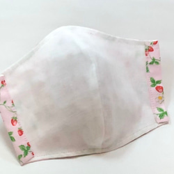 抗菌ダブルガーゼ(保湿加工) 立体マスク【苺ピンク】 2枚目の画像