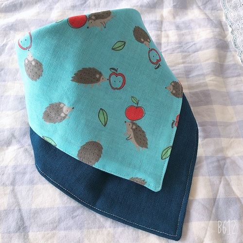 1点限り☆リバーシブル バンダナスタイ☆ハリネズミ×デニム スタイ  