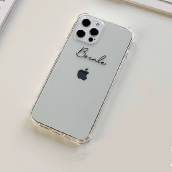 【iPhone13シリーズ対応】オーダーメイド名前入れiphoneケース    クリア　シンプル 1枚目の画像