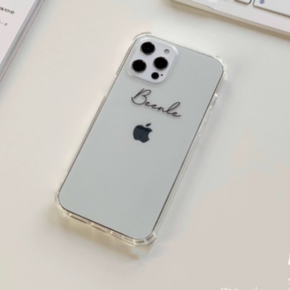 【iPhone13シリーズ対応】オーダーメイド名前入れiphoneケース    クリア　シンプル 7枚目の画像