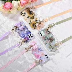 【イニシャル入れ】iphoneシリーズ対応　ゴージャス花柄スマホケース 9枚目の画像