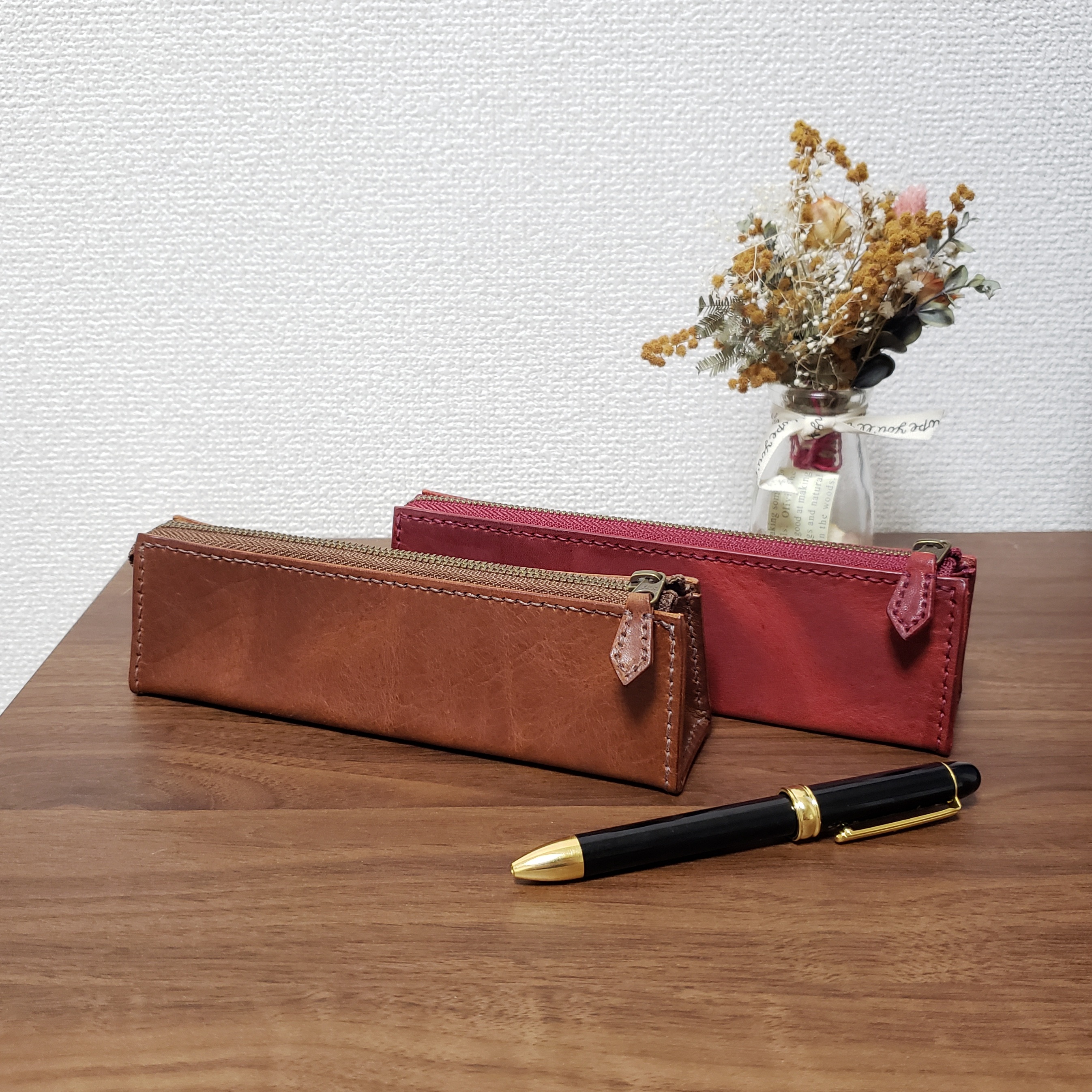 【本革】三角ペンケース　～大人のヴィンテージシリーズ～